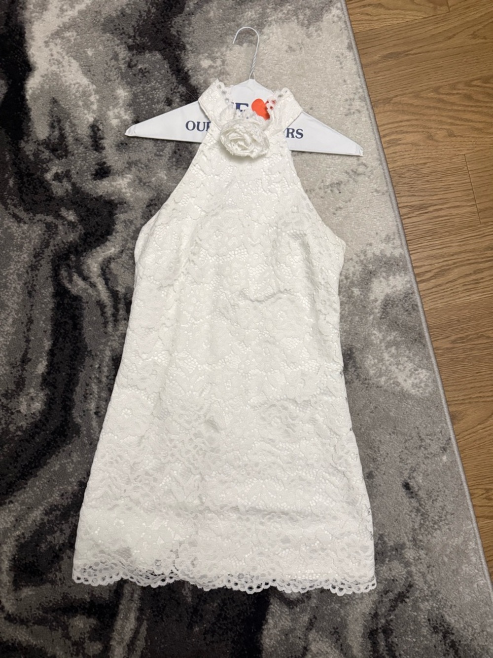 Likely White Lace Halter Mini Dress